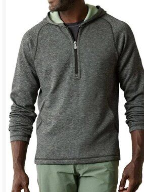Tommy Bahama Pebble Harbor Half Zip Hoodie Men's Medium Green IslandZone UPF30